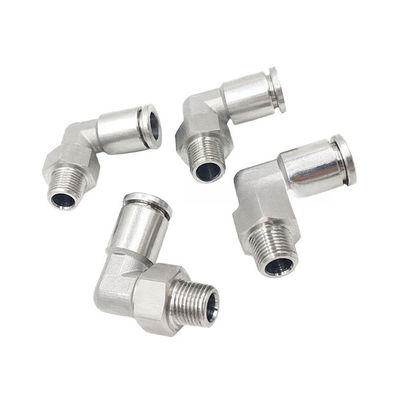 Pulsado en los accesorios neumáticos SUS 316L 90 grados en el ángulo recto del tubo de la unión KQG2L06-01S