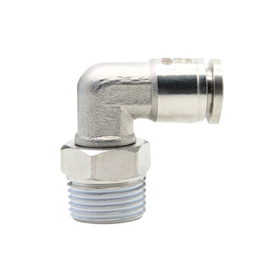 Pulsado en los accesorios neumáticos SUS 316L 90 grados en el ángulo recto del tubo de la unión KQG2L06-01S