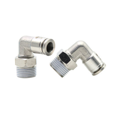 Pulsado en los accesorios neumáticos SUS 316L 90 grados en el ángulo recto del tubo de la unión KQG2L06-01S