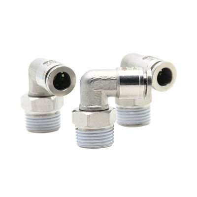 Pulsado en los accesorios neumáticos SUS 316L 90 grados en el ángulo recto del tubo de la unión KQG2L06-01S