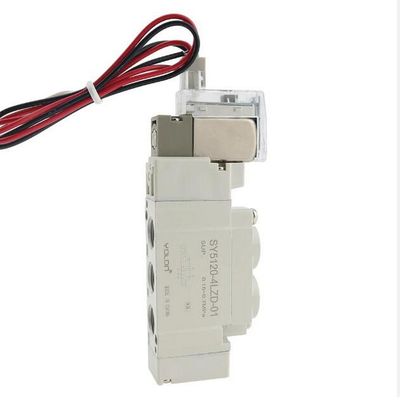 Válvula de solenoide SMC SY5320-5LZD-C6 DC12V Con un solo toque, tamaño del puerto ø6 3 posición centro cerrado