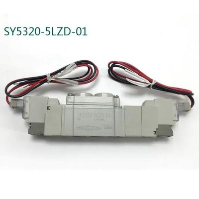 Válvula de solenoide SMC SY5320-5LZD-C6 DC12V Con un solo toque, tamaño del puerto ø6 3 posición centro cerrado