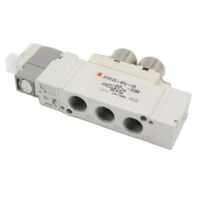 Válvula de solenoide SMC SY5320-5LZD-C6 DC24V Con un solo toque tamaño de puerto de ajuste ø6 3 posición centro cerrado