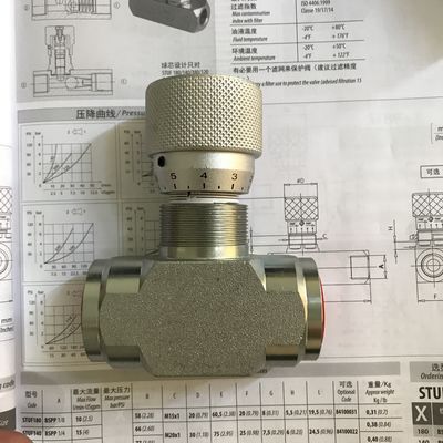 Válvula de aceleración de precisión con escala STB-G1/4 STB-G3/8 STB-G3/4 STB-G1 Válvula de aceleración hidráulica