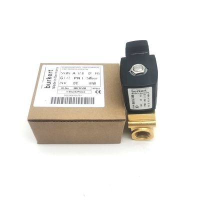 Burkert 00132865 AC24V Válvula de solenoide de acción directa G1/8 6014 C Normalmente cerrado 0~25bar 3/2 Dirección Cuerpo de latón