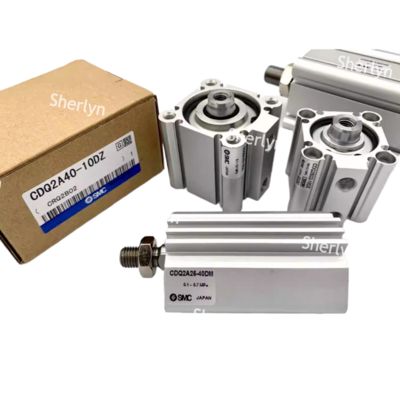 Cilindro estándar SMC CQ2A12-5D CQ2, Diámetro interior del cilindro de 12 mm, Carrera de 5 mm, Acción de cilindro de doble efecto, Montaje roscado en ambos extremos