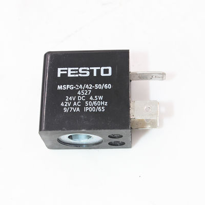 BOBINA DE SOLENOIDE FESTO 4527 MSFG-24-50/60, 24VDC, 4.5W, IP65, Aletas de enchufe para MSSD-F, 3 pines
