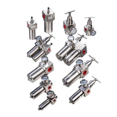 SFSRSL200 Juego Triple Acero Inoxidable SUS316 Regulador de Filtro Neumático Lubricador G1/4 Regulación de Presión
