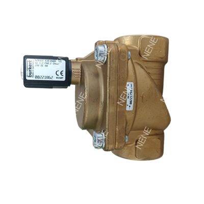 Cuerpo de latón Burkert válvula de solenoide 6281 BURKERT 00322507 6281 G1/4 2/2 Normalmente cerrado con control manual 10.0 Agujero de flujo NBR Sello AC220V 8W