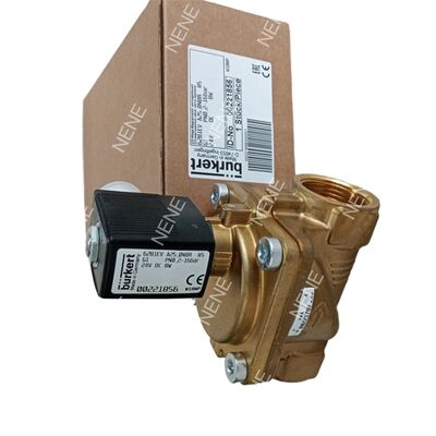 Cuerpo de latón Burkert válvula de solenoide 6281 BURKERT 00322507 6281 G1/4 2/2 Normalmente cerrado con control manual 10.0 Agujero de flujo NBR Sello AC220V 8W