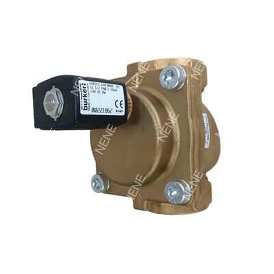 Solenoide de cuerpo de latón 6281 G1/4 2/2 Normalmente cerrado 00322506 Con control manual 10.0 Agujero de flujo NBR Sello BURKERT AC24V 8W 0.2-16bar -10~+80 °C