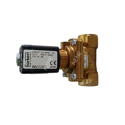 Válvula solenoide de latón BURKERT Tipo 6281 00221961 G1 2/2 Normalmente cerrada Operación manual 25.0 Orificio de flujo Junta NBR AC220V 8W 0.2-16bar -10 a +80 grados Celsius
