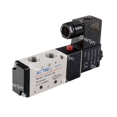 Válvula solenoide AIRTAC DC24V de dos posiciones y cinco vías, válvula inversora con clasificación de protección IP65
