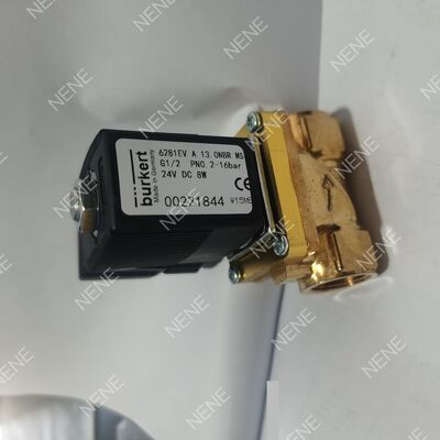 FKM Sello válvula de solenoide de alta temperatura BURKERT Tipo 6281 00322513 G1/4 Puerto 2/2 Dirección Normalmente cerrado Cuerpo de latón 10.0 Orifício AC220V 8W 0.2-16bar 0 a +120°C