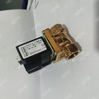 Válvula solenoide para altas temperaturas BURKERT Tipo 6281 00322512 G1/4 2/2 Normalmente cerrada Cuerpo de latón Juntas FKM Orificio 10.0 AC24V 8W 0.2-16bar 0 a +120°C