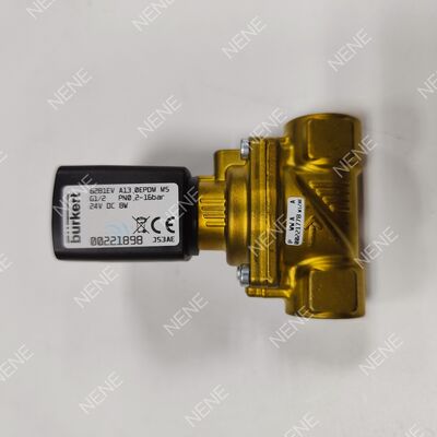 13.0 Válvula solenoide de orificio de flujo BURKERT Tipo 6281 00221873 G1/2 2/2 Normalmente cerrada Cuerpo de latón Sellado FKM AC220V 8W 0.2-16bar 0~+120°C