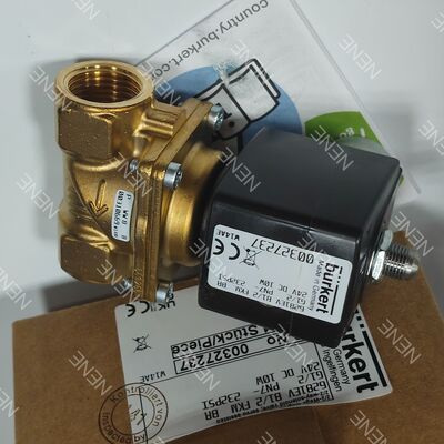 Válvula solenoide con junta FKM para altas temperaturas, tipo BURKERT 6281 00221875 G3/4 2/2 Normalmente cerrada, cuerpo de latón, orificio 13.0, AC24V 8W 0.2-16bar 0 a +120°C