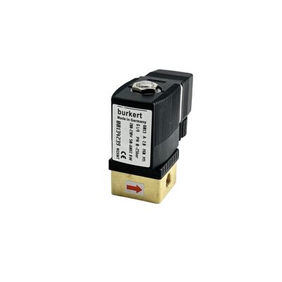 Válvula solenoide de control de fluidos de la serie 6013 BURKERT 00134249, Alta presión de 16 bar, interfaz G1/8, perforación de 2,5 mm, sello FKM resistente a la corrosión, 24VDC 8W