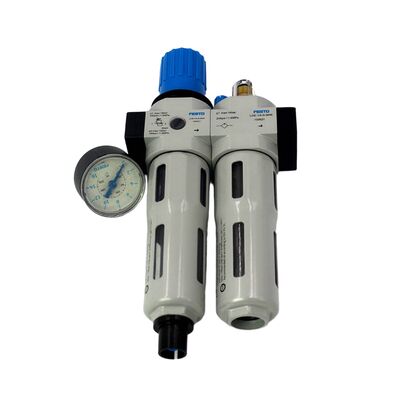 Festo FRC-1/4-D-7-MINI-MPA 8002337 Zinc Alloy FRL 1300L/min G1/4 Manual Drain 40μm 0.5-7bar With MPA Gauge