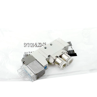 Válvula solenoide de aire compacta a prueba de polvo IP65 SY3120-5LZD-C4 SMC DC24V aplicada a plantillas de inspección de componentes de automóviles