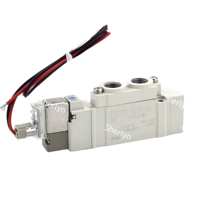 Válvula solenoide de aire compacta a prueba de polvo IP65 SY3120-5LZD-C4 SMC DC24V aplicada a plantillas de inspección de componentes de automóviles