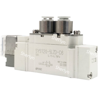 Función de anulación manual integral Solenoide SMC SY3120-6LZD-C8 DC12V utilizado en cilindros de posicionamiento de transportadores de carrera larga