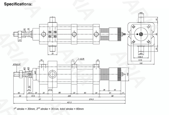 NFA063/0050/0010TC(S) Norma internacional ISO 6432 Valva solenoide ASCO Serie NNS de doble acción con varilla única Ideal