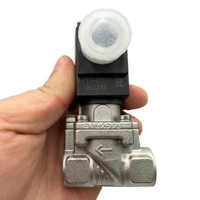 Materiales de sellado EPDM G1/4′′ Válvula de solenoide neumático 24V DC Válvula normalmente cerrada de 2 vías y función de válvula normalmente abierta de 2 vías 00322541