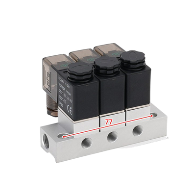 Colector de válvula solenoide 2V025-06-2F de 1 entrada y 2 salidas y 2V025-06-3F de 1 entrada y 3 salidas CC 12 V/24 V CA 110 V/220 V