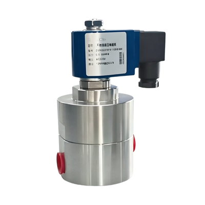 H3S10B03 Material del sello PEEK Válvula solenoide neumática Tamaño del orificio de 10 mm Cuerpo de acero inoxidable normalmente cerrado de 2 vías Tamaño del puerto 3/8