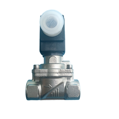 Burkert Tipo 6281 Servo Diafragma Solenoide 00323973 00323975 G1/2 hilo femenino 2/2 NC con anulación manual Cuerpo de válvula de acero inoxidable FKM Sello 13.0 orificio de flujo DC24V AC220V