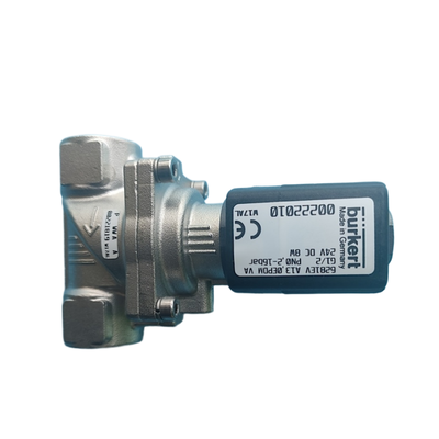 Burkert 6281 Serie de desviación manual Equipado con 2/2 Way NC Servo Diafragma Solenoide Valva G1/4 G3/8 Puerto Resistente al calor FKM Sello Casilla de acero inoxidable de 10 mm Óvulo 00323894 00323968 00323971 00323972