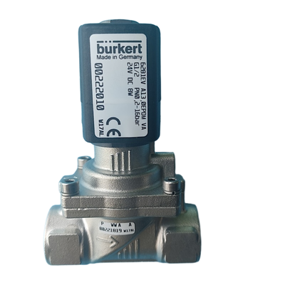 Válvula de solenoide sellada resistente al calor FKM Burkert Serie 6281 G1/2 Puerto de 13 mm Oficina de acero inoxidable carcasa anticorrosión 2 Posición 2 Dirección NO 00228387 00228388 00228389