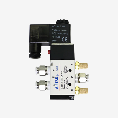 Airtac 4V410-15 Large Flow Sliding Spool Air Control Valve Aluminum Alloy Body No Lubrication Required Manual Override For Heavy Duty Cylinder Drive Circuit