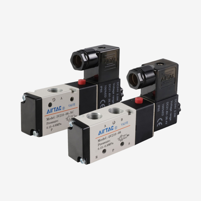 Bobina de solenoide Airtac AC220V DC24V, bobina de repuesto separada para válvula solenoide neumática serie 4V, aislamiento clase F, conector DIN, amplia tolerancia de voltaje