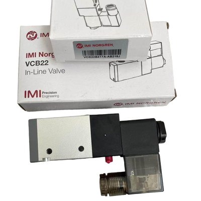 Válvula Solenoide de Retorno por Muelle NORGREN VCB22B417A-AB219J G1/4 AC220V Válvula Direccional Neumática 3/2 NC para Máquina de Moldeo por Soplado