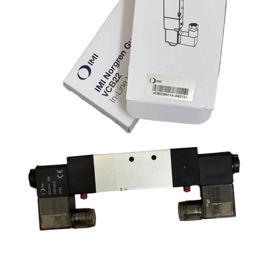 5/3 Válvula de solenoide central cerrada NORGREN VCB22B611A-AB213J G1/4 24VDC Válvula de posicionamiento de solenoide doble para sujeción flotante 5 Puerto 3 Posición