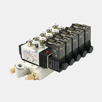 Kit de colector de válvula solenoide Airtac 4V310-08 Multi Estación 2 / 3 / 4 / 5 / 6 Posiciones Grupo de Válvulas Integrado Interno Para Circuito Neumático Multicanal
