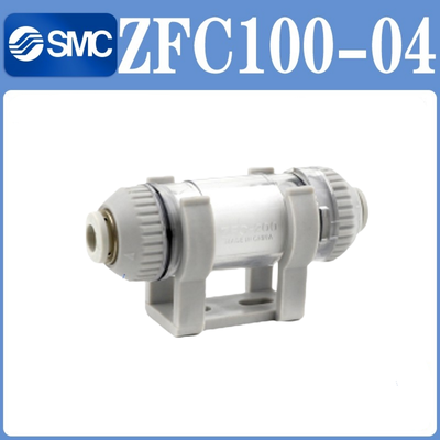 Filtro de succión de aire en línea compacto SMC ZFC100-04 serie ZFC 10µm Elemento filtrante reemplazable Ajuste de un toque Protege el generador de vacío y el circuito de automatización neumática