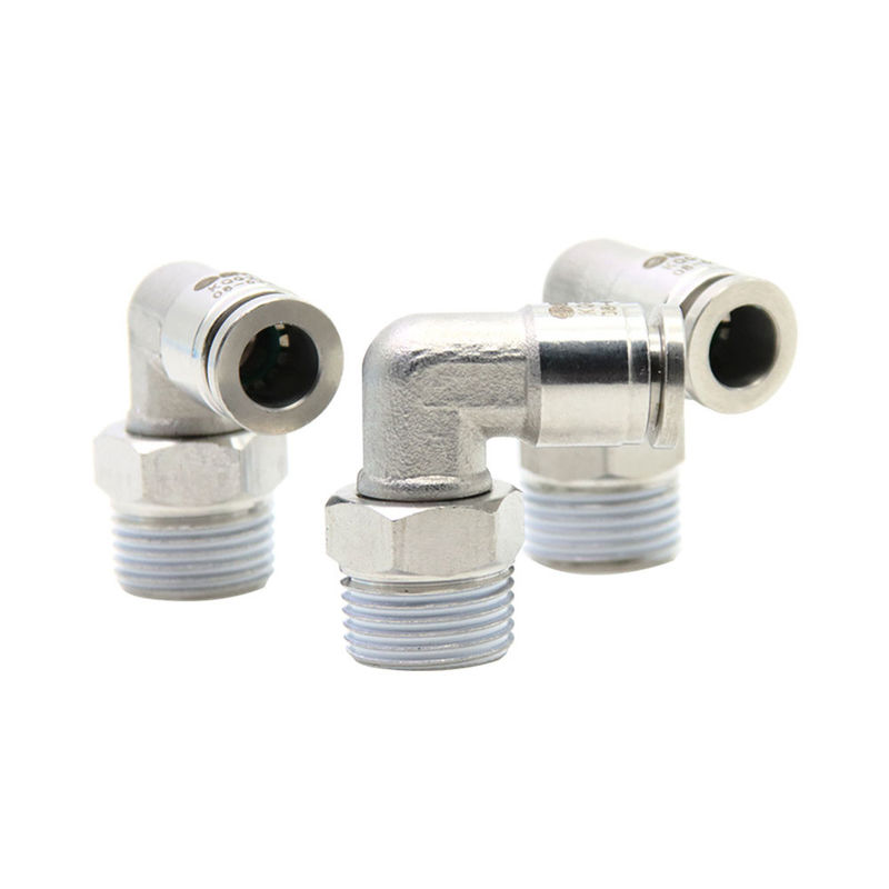 Pulsado en los accesorios neumáticos SUS 316L 90 grados en el ángulo recto del tubo de la unión KQG2L06-01S