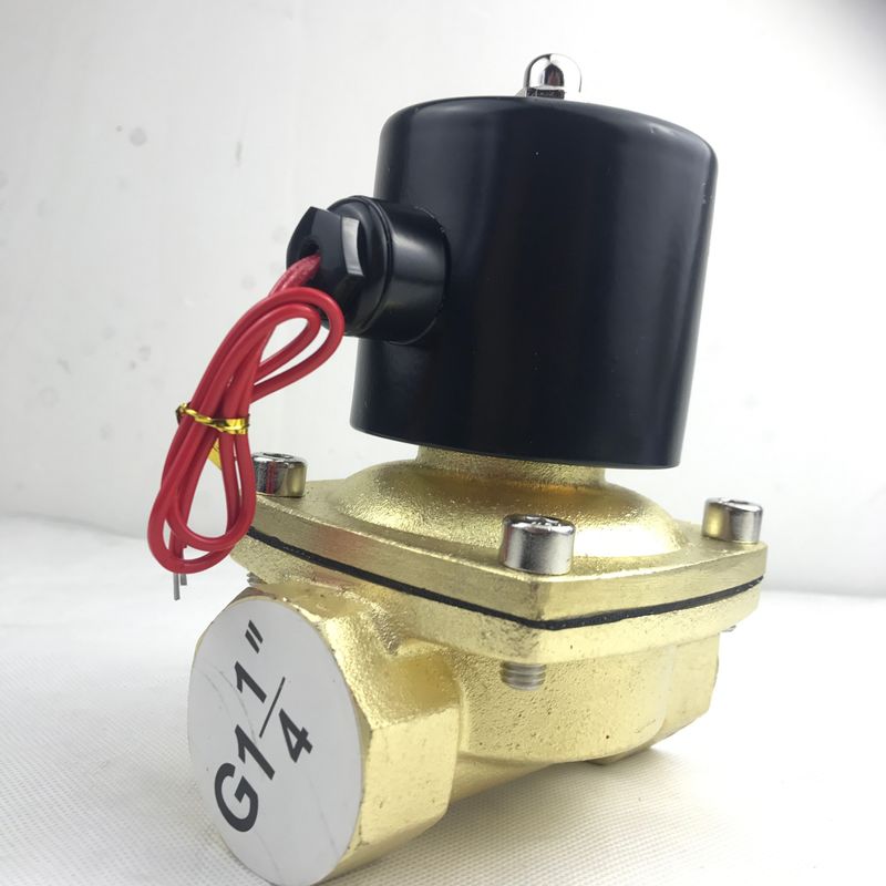 Normalmente abierto 2W350-35 1 1/4 pulgadas de latón puro válvula de solenoide de agua válvula de aire NO