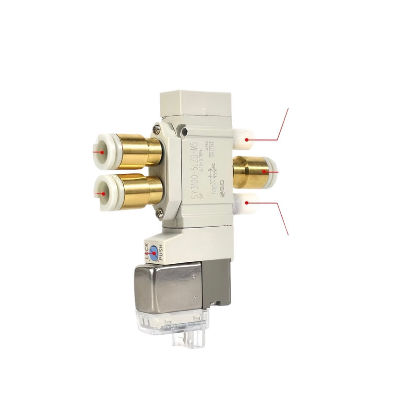 La valva de solenoide neumática SMC SY3420-5LZD-C4 DC24V de 3 posiciones Centro de escape Tamaño del puerto Ø4