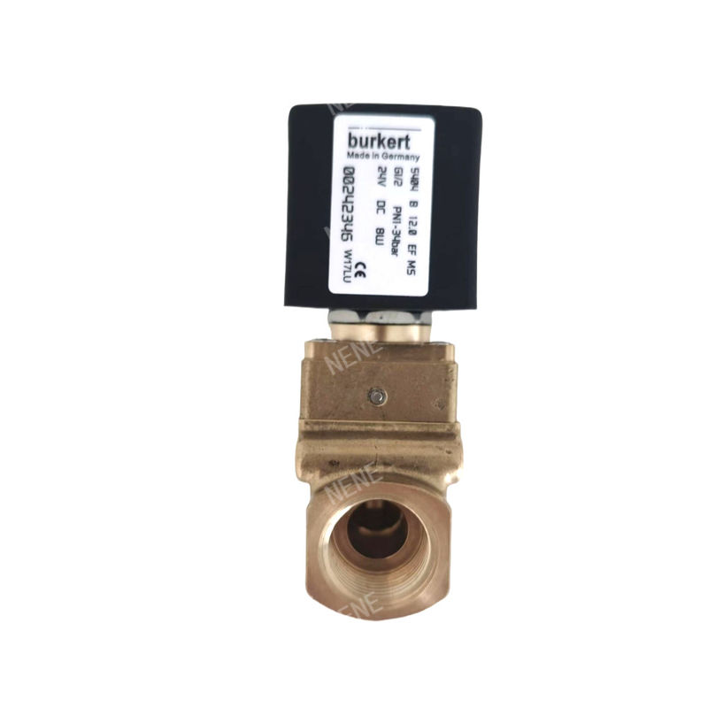 00126162 6014 D válvula de solenoide de burkert de acción directa Conexión de la placa inferior Normalmente abierta 2.0 Agujero de flujo AC24V 8W Cuerpo de válvula de latón 0~10bar