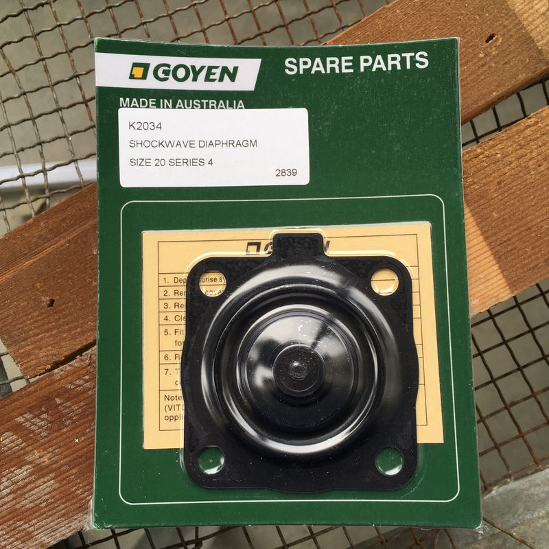 Los kits de mantenimiento Goyen RCAC20 Tipo K2034 Serie T4, ST4, DD4, FS4 Material nitrílico mejor clasificado