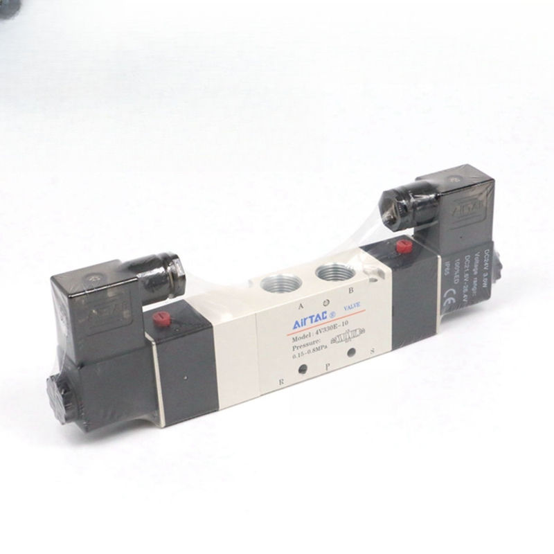 Airtac 4V330E-10: válvula de aire solenoide ((5/2,5/3 manera) - 4V330E10BI 4V330P-10 AC220V
