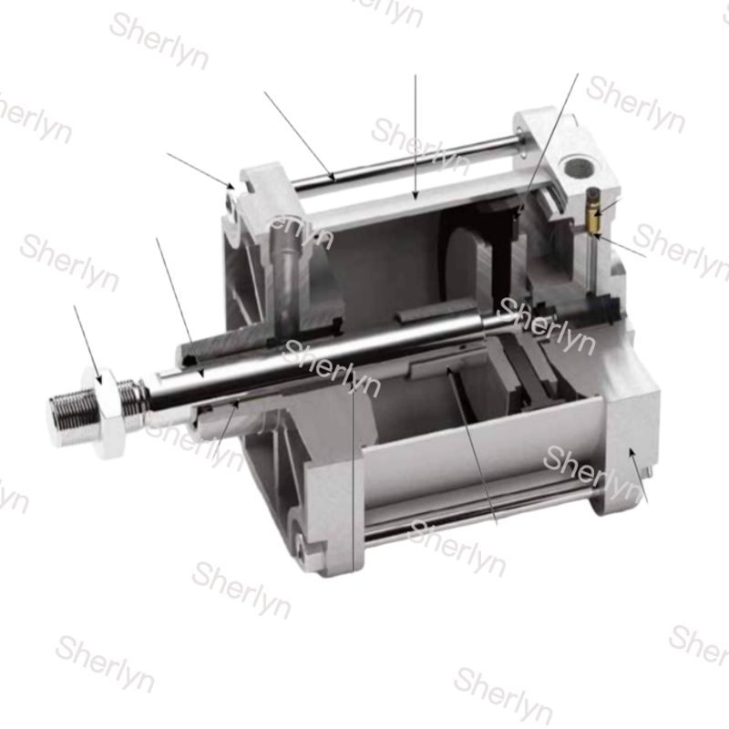 Componentes de automatización del cilindro de aire de doble efecto PARKER ISO15552 P1F-S032MC-0075-0000 de la serie P1F