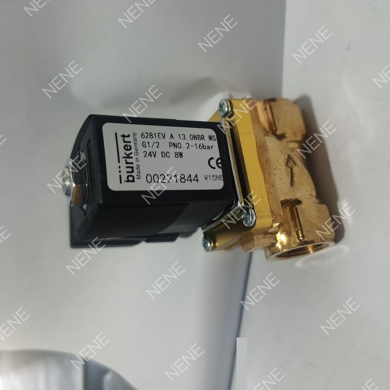 FKM Sello válvula de solenoide de alta temperatura BURKERT Tipo 6281 00322513 G1/4 Puerto 2/2 Dirección Normalmente cerrado Cuerpo de latón 10.0 Orifício AC220V 8W 0.2-16bar 0 a +120°C