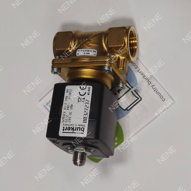 FKM Sello de válvula solenoide BURKERT Tipo 6281 00221869 G3/8 Puerto 2/2 Cuerpo de latón normalmente cerrado 13.0 Orifício AC24V 8W 0.2-16bar 0 a +120°C