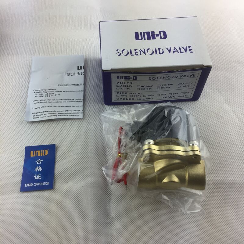 Válvula de aire de cierre normal de cuerpo de cobre UW-25, válvula electromagnética de dos vías, válvula de agua, válvula solenoide