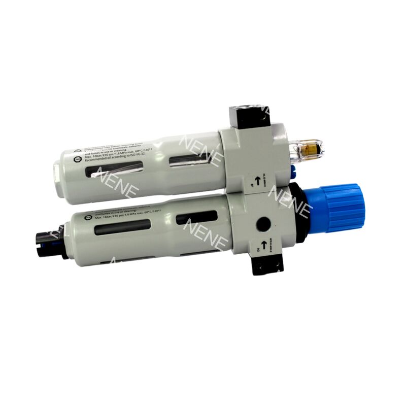 Festo FRC-1/4-D-MINI-MPA 8002267 1000L/min Lubricador Regulador de Filtro de Aleación de Zinc G1/4 Drenaje Manual 40μm 0.5-12bar Con Manómetro MPA